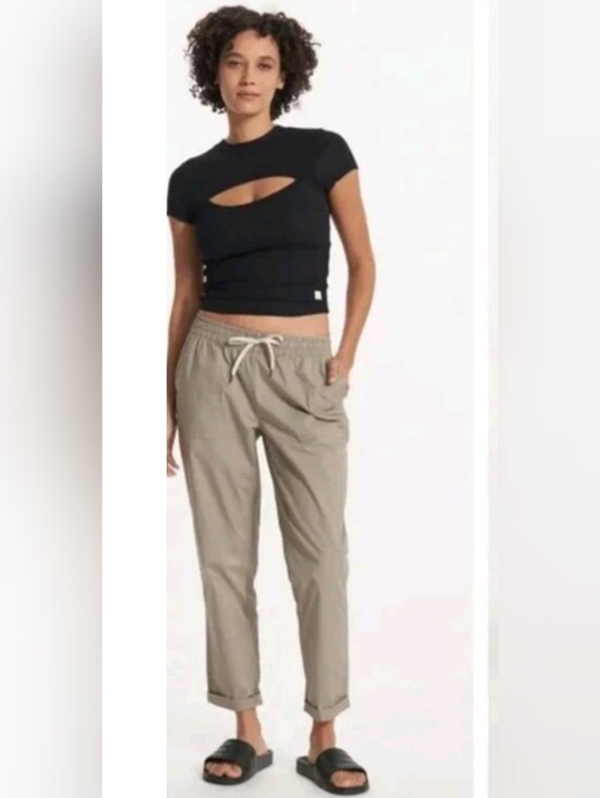 Vuori Pants - Vuori Women's Drawstring Track Pants in Taupe